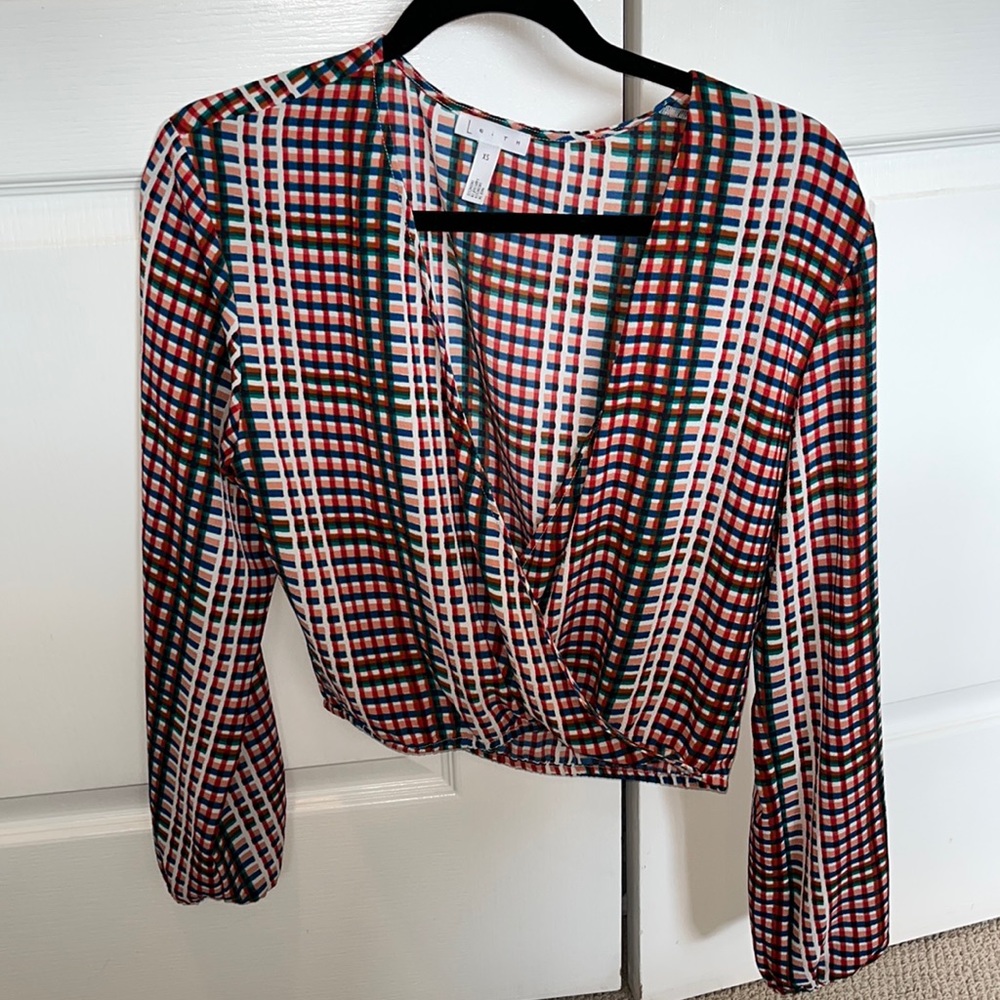 Leith low neck long sleeve blouse